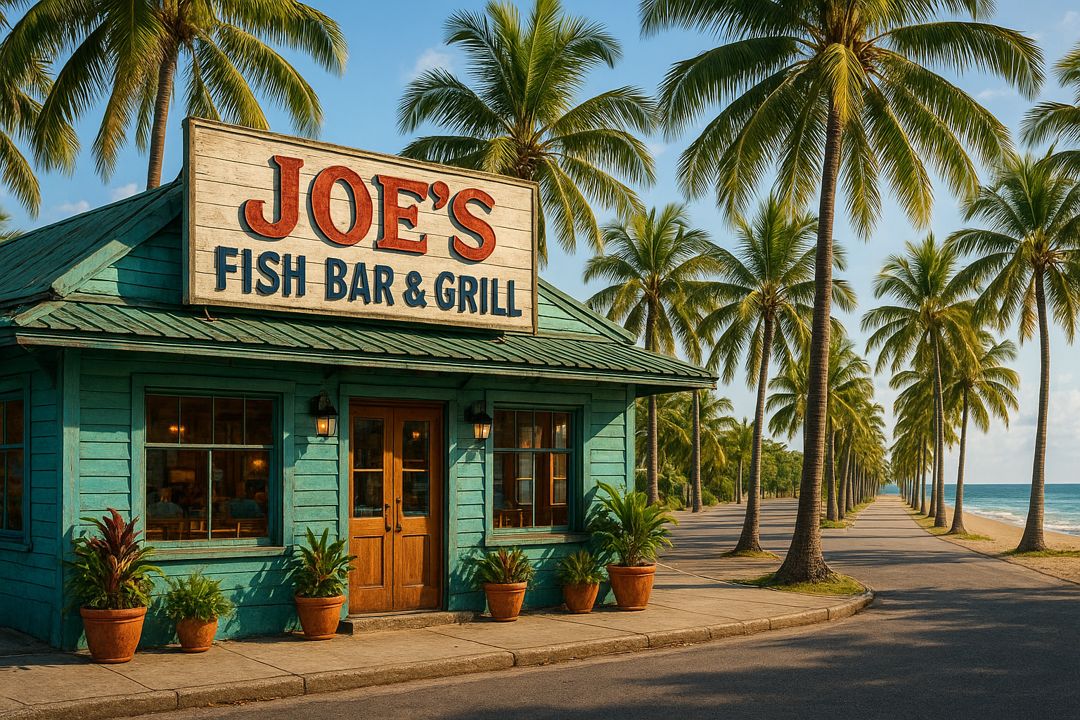 Local Grilled Fish & Rice with some fruit
